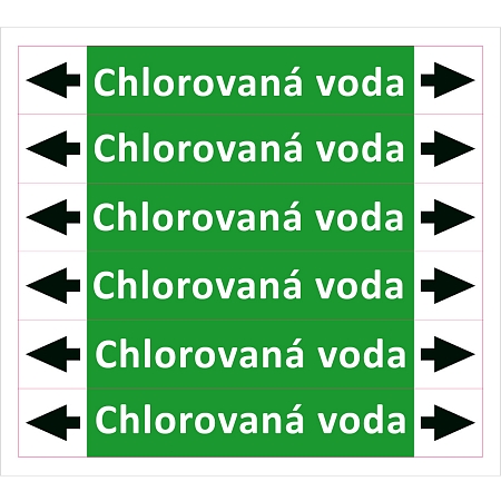 Značení potrubí ISO 20560, chlorovaná voda